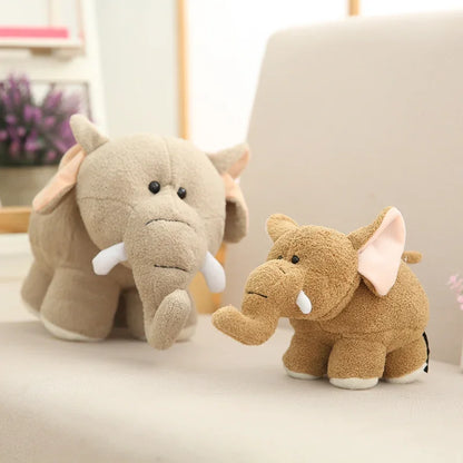 Chubby Elephant or Hippo Plush – Grey or Brown, 20cm / 25cm / 35cm