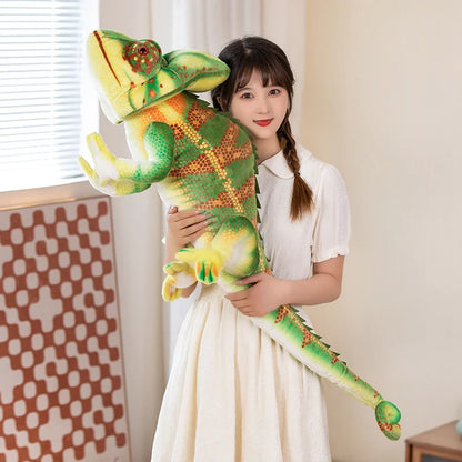 80/110cm Large Chameleon Plush Soft Toy – Soft Reptile Toy Statement
