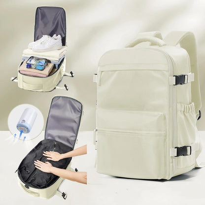 Expandable Vacuum Travel Luggage Backpack – Large Capacity Laptop Bag Men Women - Comes With Pump - Airback Smart Compression Backpack