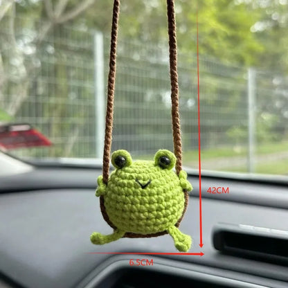 Cute Crochet Knitted Animal Swing Hanging Decoration for Car Home Bag Charm Gift