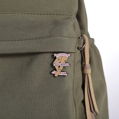 Mysterious Leg Bruise Club Funny Enamel Pin Badge Brooch Lapel Backpack ADHD