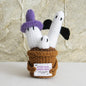 Halloween Pumpkin Ghosts Crochet Knitted Cactus Flower Plant Pot - Spooky Desktop Decoration Gift Seasonal