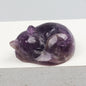 Crystal Sleeping Cat Figurines – Hand-Carved Natural Stone Animal Cats Figures for Chakra Energy Healing & Home Décor