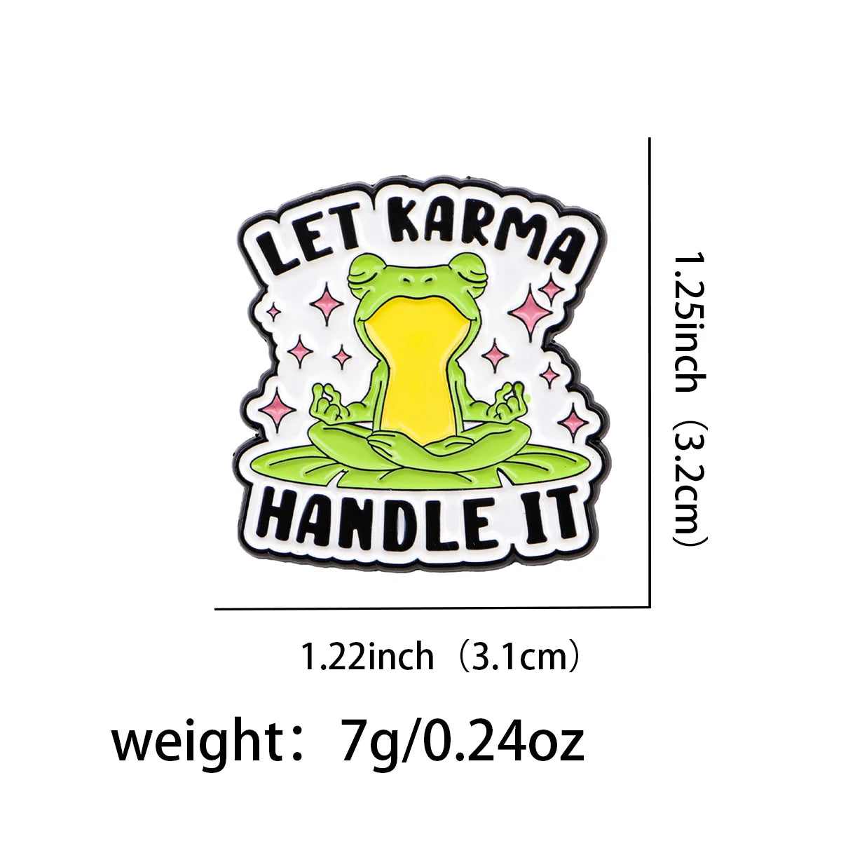 Karma Meditating Frog Funny Enamel Brooch Lapel Pin Badge Gift Mental Health