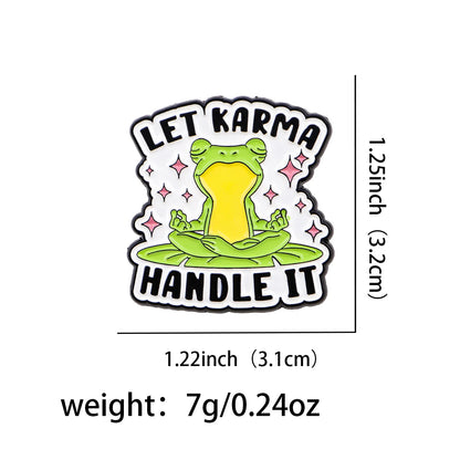 Karma Meditating Frog Funny Enamel Brooch Lapel Pin Badge Gift Mental Health