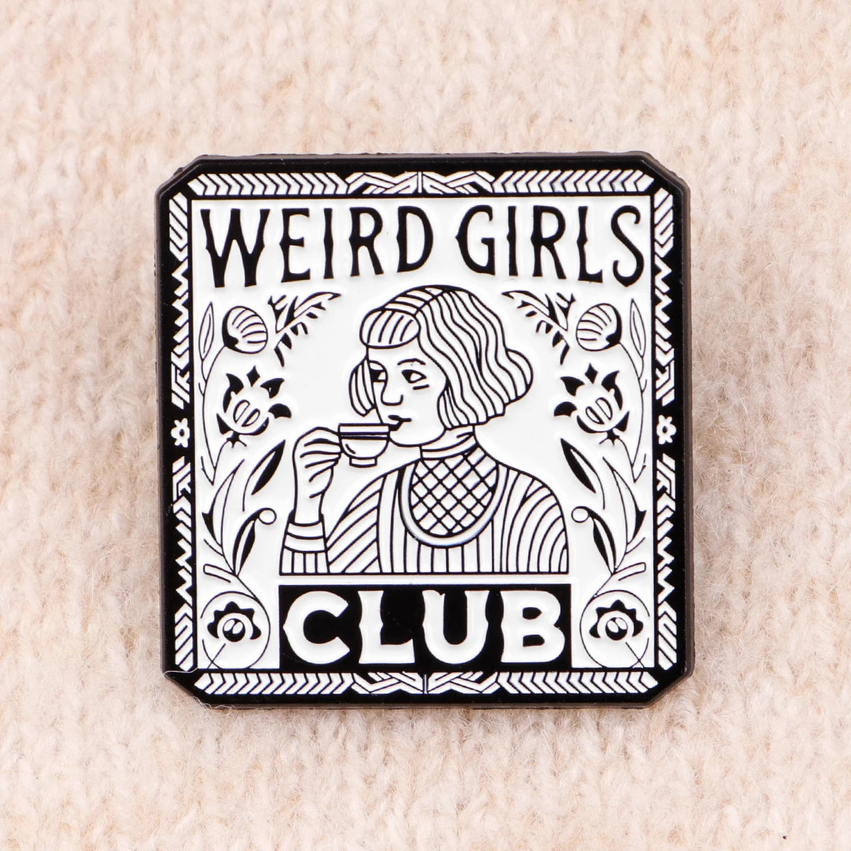 Weird Girls Club Funny Enamel Brooch Lapel Pin Badge Autism ADHD Neurodivergent