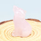 Crystal Howling Wolf Figurines – Hand-Carved Natural Stone Animal Wolves Figures for Chakra Energy Healing & Home Décor