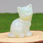 Crystal Cat Figurines – Hand-Carved Natural Stone Animal Cats Figures for Chakra Energy Healing & Home Décor