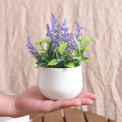 Artificial Lavender Potted Plant – Realistic Faux Flower for Home & Office Décor