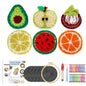 DIY Punch Needle Coaster Kit – Make 6 Fruit Design Coasters - Multiple Design Choice Craft Embroidery