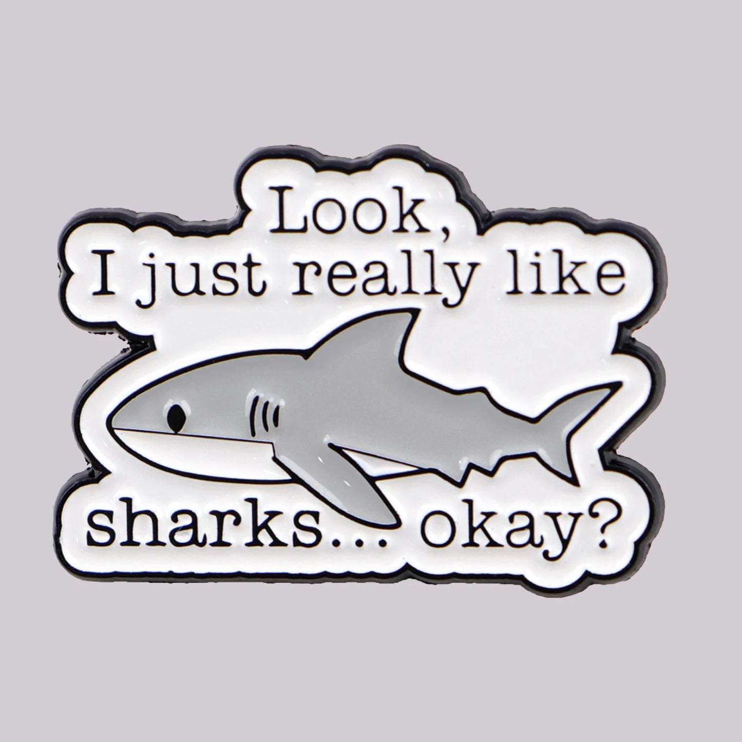 Shark Lovers Funny Enamel Brooch Lapel Pin Badge Novelty Gift