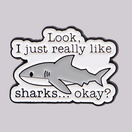 Shark Lovers Funny Enamel Brooch Lapel Pin Badge Novelty Gift