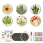 DIY Punch Needle Coaster Set Kit – Make 6 Flower Plant Design Coasters Multiple Design Choice Craft Embroidery