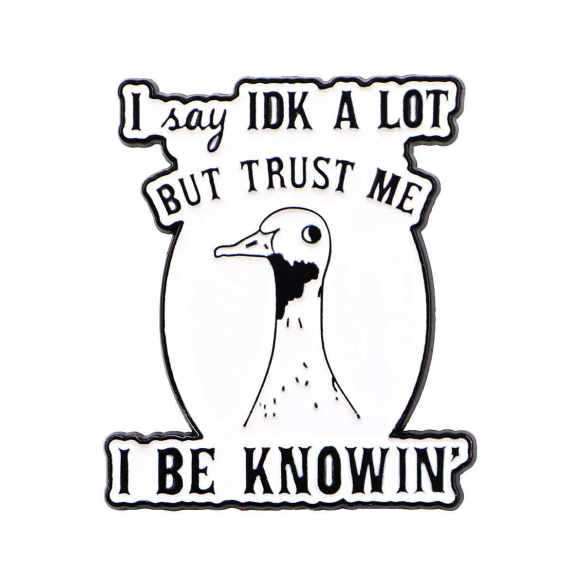 Cat Frog Duck Toad Enamel Pin Badge Cute Funny Quotes Brooch Hold On Partner Am I The Drama