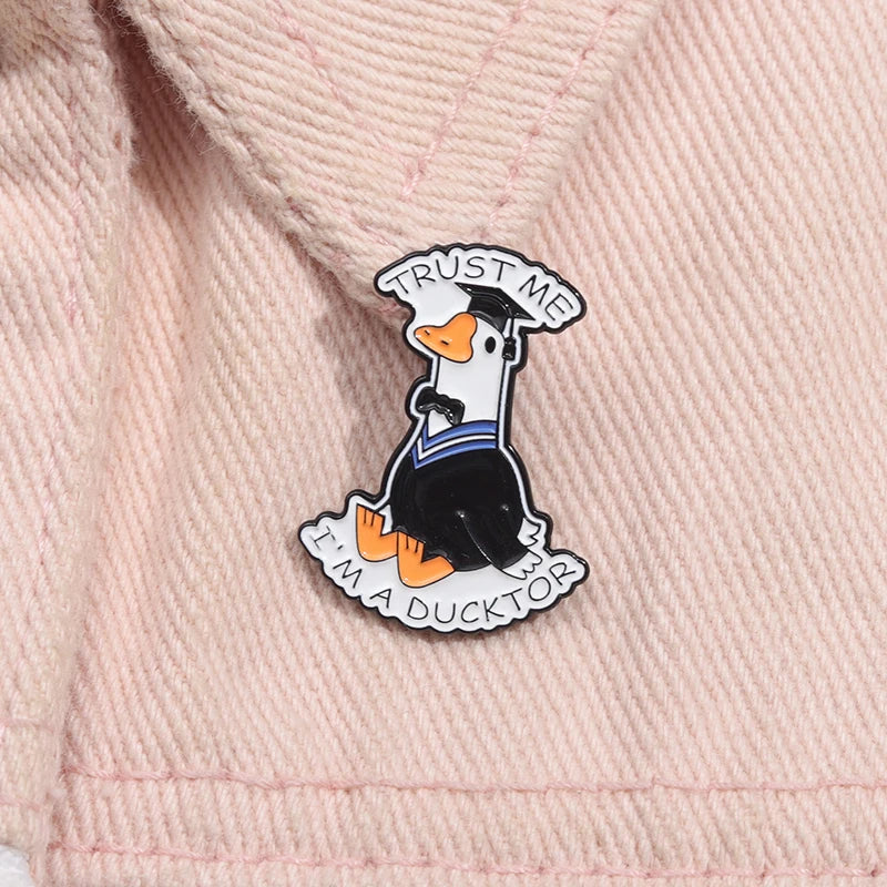 Funny Doctor Nurse Veterinarian Duck Dog Rat Enamel Brooch Lapel Pin Badge Novelty Gift