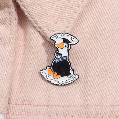 Funny Doctor Nurse Veterinarian Duck Dog Rat Enamel Brooch Lapel Pin Badge Novelty Gift