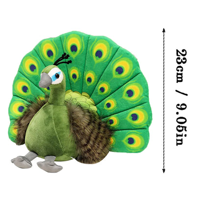 23cm Realistic Peacock Plush Soft Toy – Beautiful Green or Blue Design