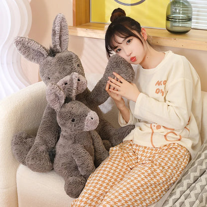23/40/60CM Large Grey Sitting Donkey Plush Soft Toy