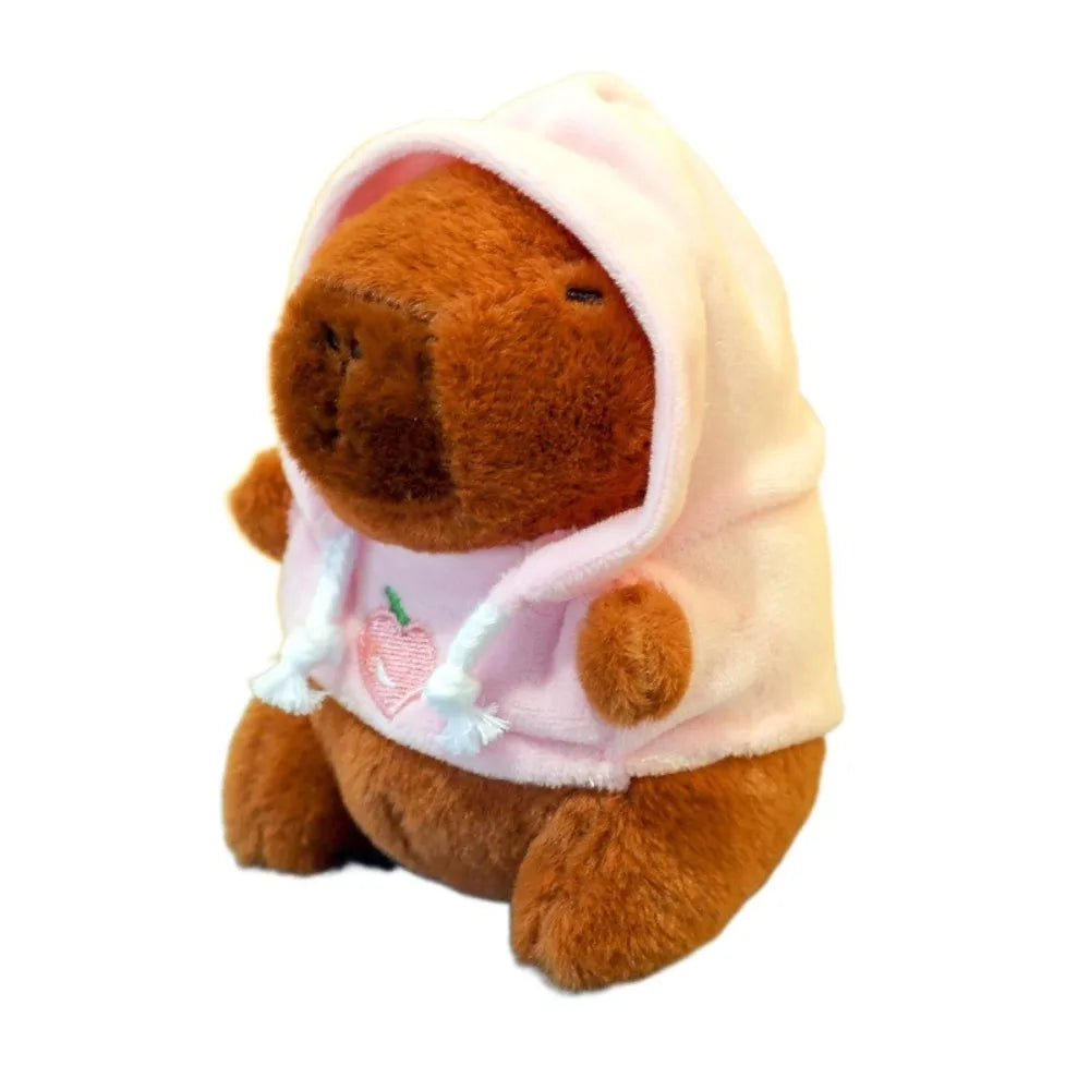 Capybara Plush Keychain with Swimming Swim Ring Float or Hoodie – Cute Mini Stuffed Animal Bag Charm