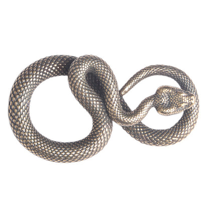 Mini Brass Copper Metal Snake Figurine – Desk Buddy Ornament Collectible