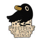 Cute Black Crow Metal Enamel Pin Badge Brooch Shiny Things Trinkets Raven Bird