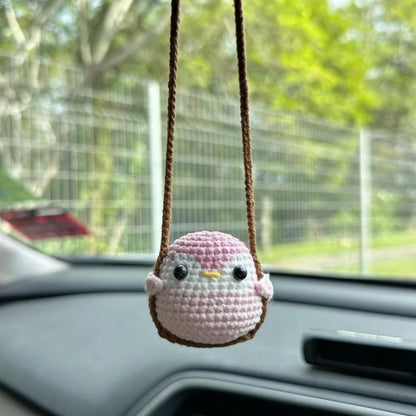 Cute Crochet Knitted Animal Swing Hanging Decoration for Car Home Bag Charm Gift