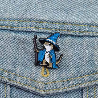 Wizard Lizard Enamel Pin Badge Cute Fantasy Funny Witch Hat