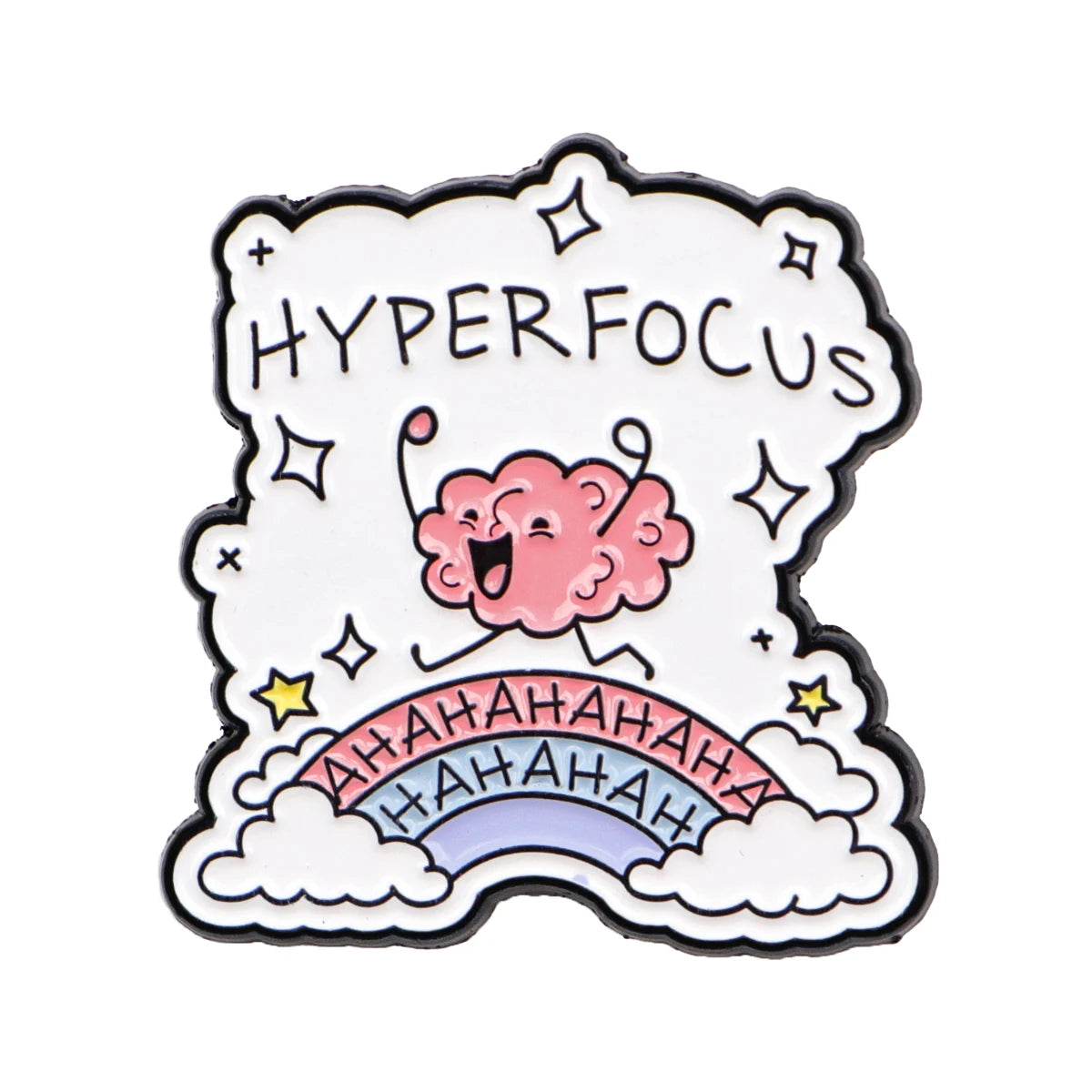 Hyperfocus ADHD Brain Funny Enamel Brooch Lapel Pin Badge Gift Neurodivergent