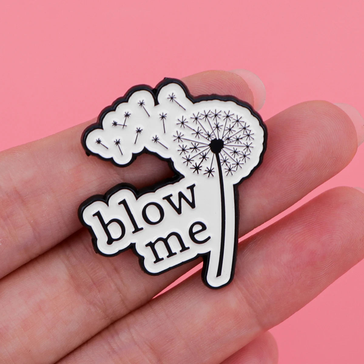 Blow Me Funny Dandelion Sarcastic Enamel Brooch Lapel Pin Badge Novelty Gift