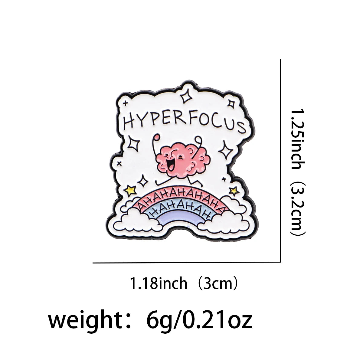 Hyperfocus ADHD Brain Funny Enamel Brooch Lapel Pin Badge Gift Neurodivergent