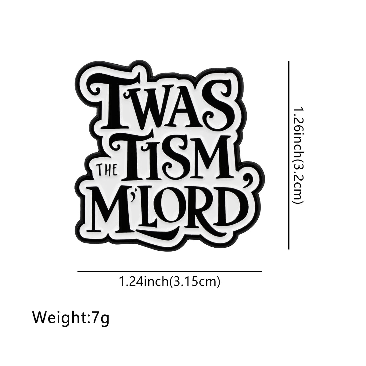 Twas the Tism Funny Enamel Brooch Lapel Pin Badge Autism Neurodivergent