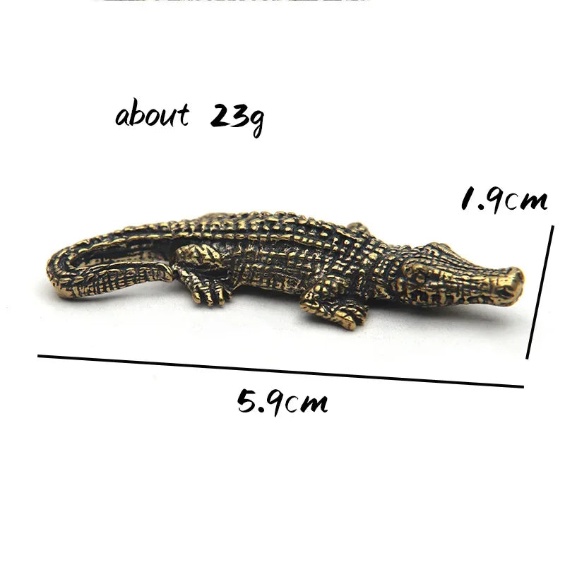 Mini Brass Copper Metal Crocodile Alligator Figurine – Desk Buddy Ornament Collectible