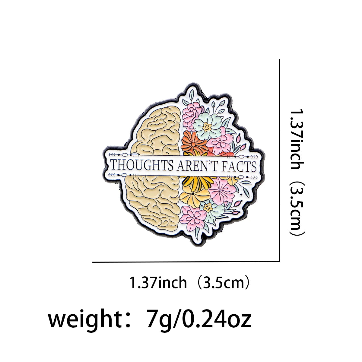 Thoughts Aren’t Facts Enamel Pin Badge Mental Health Support Anxiety ADHD OCD