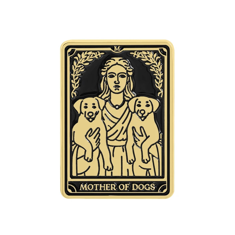 Mother of Dogs Mother of Cats Tarot Card Style Enamel Pin Badge Cat Dog Lovers Mom