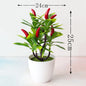 Artificial Bonsai Plant Tree – Peach, Orange, Strawberry, or Pepper Tree Plant Décor (22×18 cm)