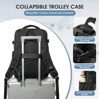 Expandable Vacuum Travel Luggage Backpack – Large Capacity Laptop Bag Men Women - Comes With Pump - Airback Smart Compression Backpack
