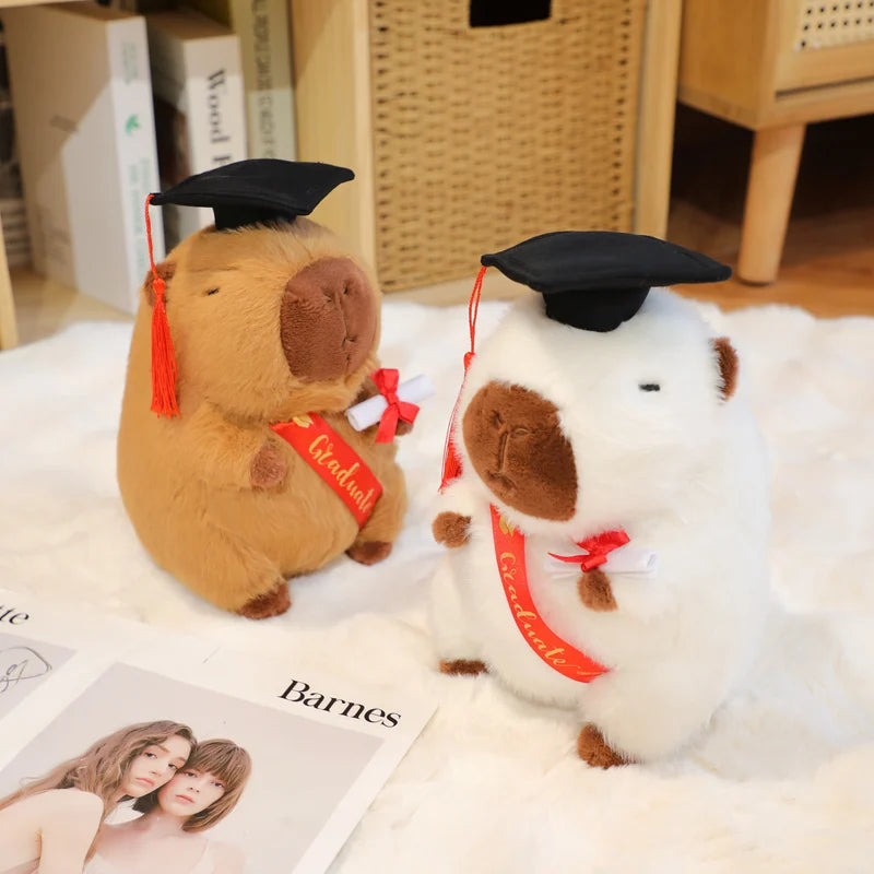 25CM Cute Cartoon Graduate Capybara Plush Soft Toy Graduation Gift