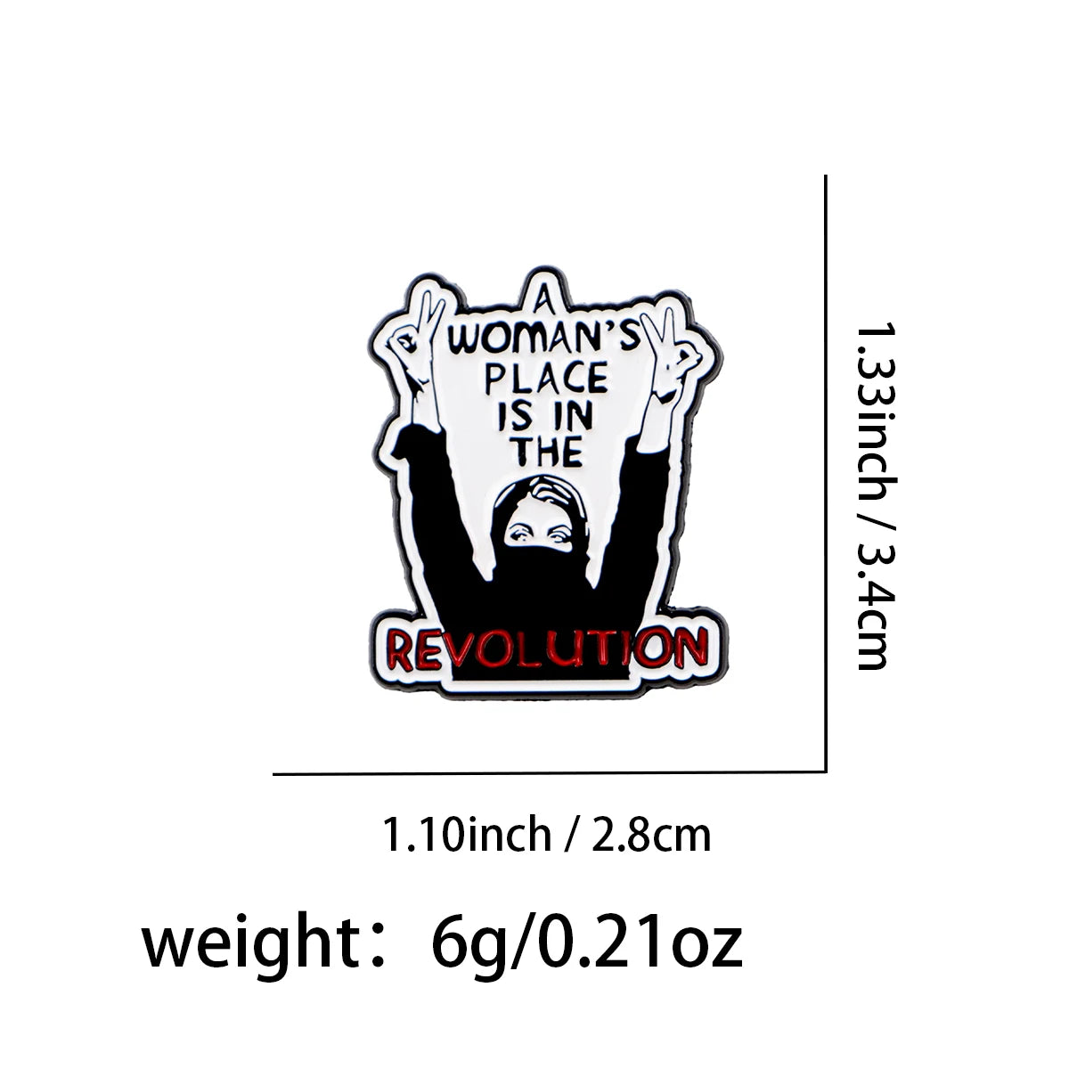 Feminist Movement Revolution Women’s Rights Enamel Brooch Lapel Pin Badge Feminism Power Strength