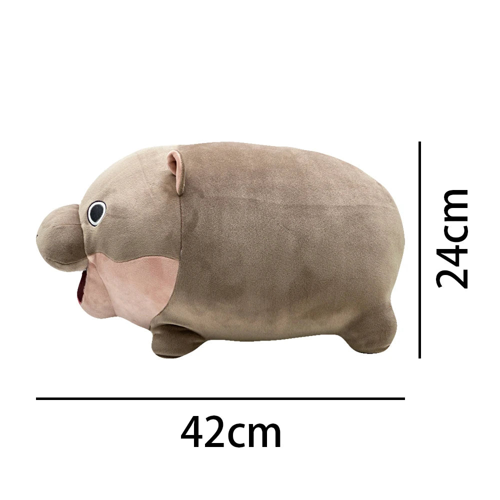 21cm/42cm Happy Fat Chubby Hippo Plush Soft Stuffed Toy Moo Deng Cute Cartoon Hippo