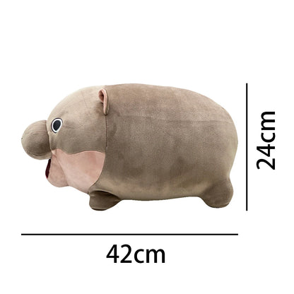 21cm/42cm Happy Fat Chubby Hippo Plush Soft Stuffed Toy Moo Deng Cute Cartoon Hippo