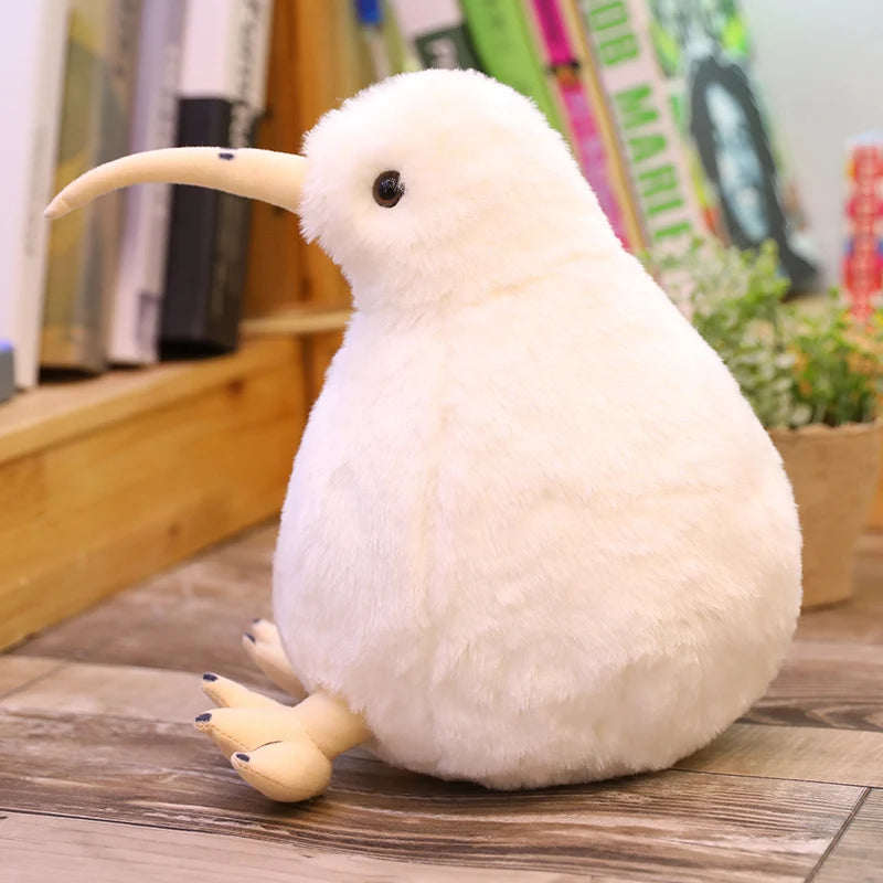 20cm Realistic Kiwi Bird Plush Soft Toy – Cute White or Orange/Brown