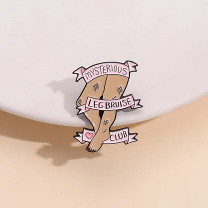 Mysterious Leg Bruise Club Funny Enamel Pin Badge Brooch Lapel Backpack ADHD