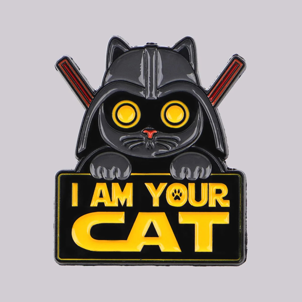 I Am Your Cat Funny Black Cat Cosplay Enamel Brooch Lapel Pin Badge Novelty Gift