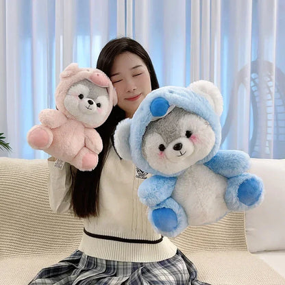 20cm/30cm Husky Plush Soft Toy in Pig Koala Dinosaur Fox Disguise