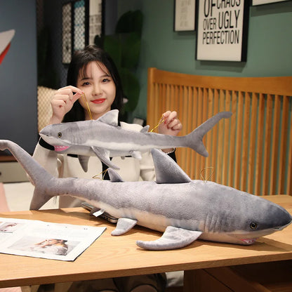 60/100/140cm Giant Shark Plush Soft Toy – Great White Shark Pillow