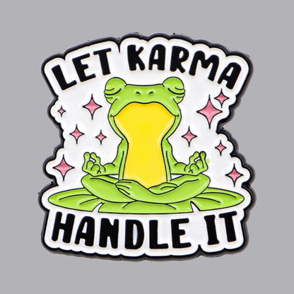 Karma Meditating Frog Funny Enamel Brooch Lapel Pin Badge Gift Mental Health