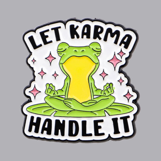 Karma Meditating Frog Funny Enamel Brooch Lapel Pin Badge Gift Mental Health