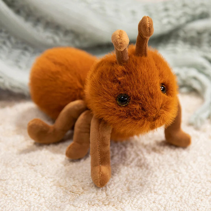 23cm Cute Ant Plushie – Soft Lifelike Ant Toy in Brown, Black, Grey, Yellow-Brown