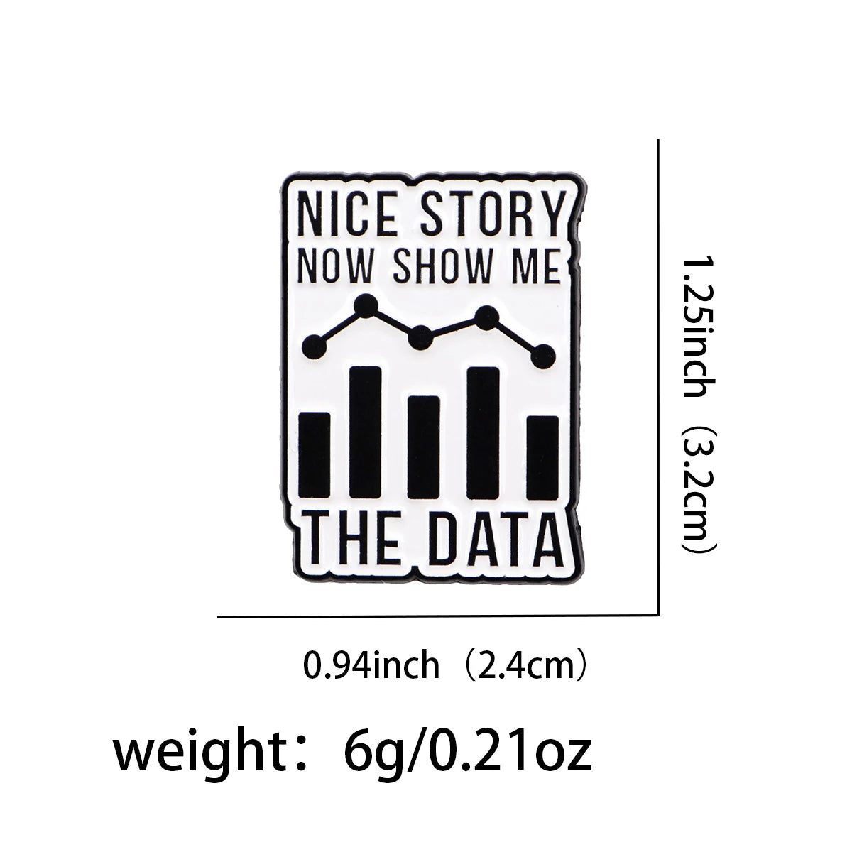 Show Me The Data Enamel Pin Badge Funny Facts Vs Opinions Data Logic Statement