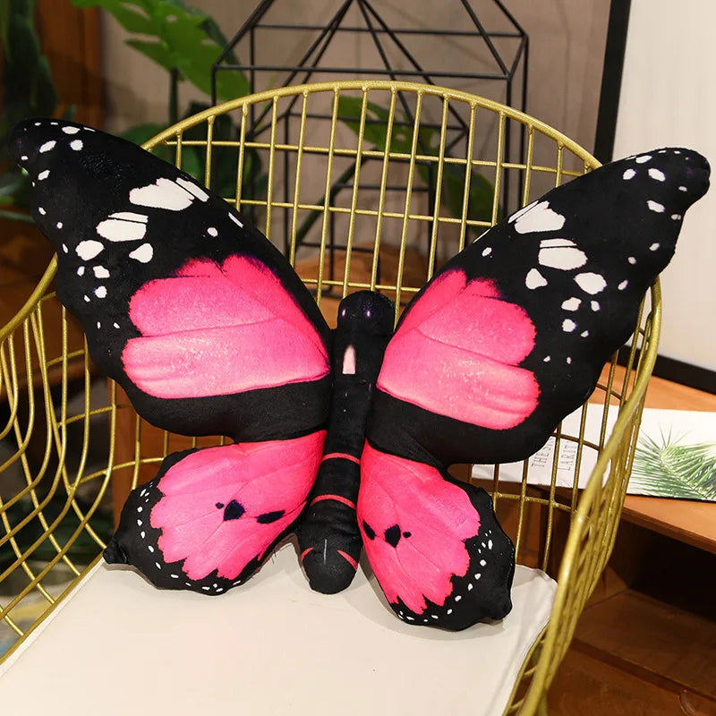 40×50cm Large Butterfly Plush Soft Toy Decorative Cushion – Blue/Pink/Yellow Multicolour Options